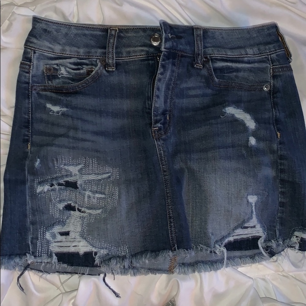 Ripped jeans skirt